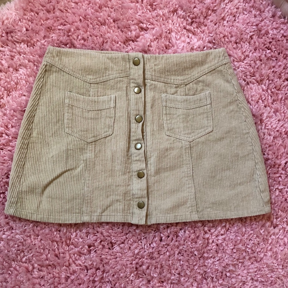 Tan mini skirt